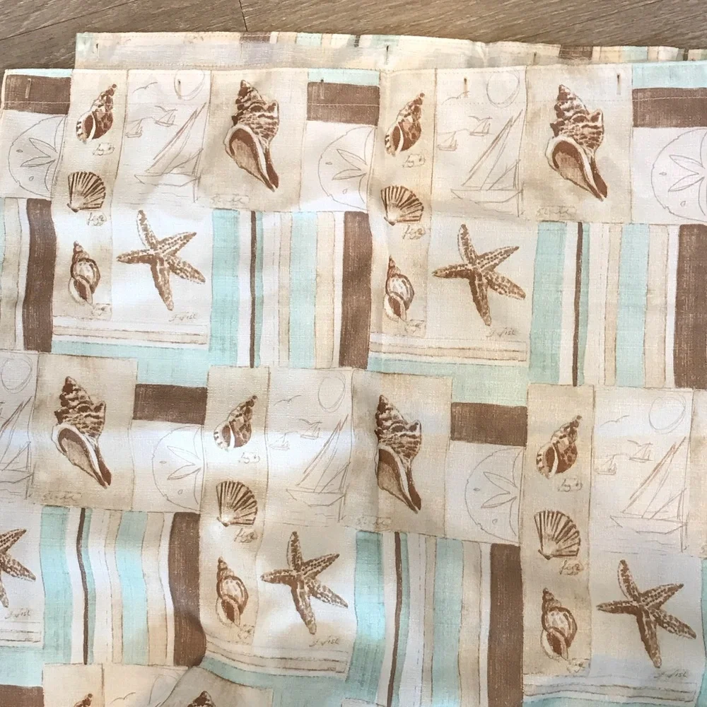 Croscill Nautical Shower Curtain with Brown and Blue Accents
